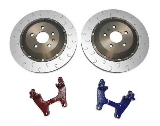 034 Motorsport 2-Piece Floating Rear Rotor Pair 355mm Upgrade - Mk8 GTI/Golf R & Audi 8Y S3/RS3